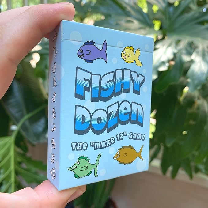 Fishy Dozen "Make 12 Game" - 2 Player Addition Practice Game for 1st, 2nd, 3rd, 4th Grade Ages 7+ - Builds Confidence With Numbers and Improves Strategic Thinking - Math Card Game For Kids and Adults