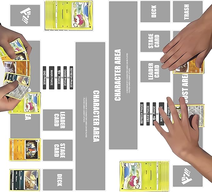 Playmat for One Piece Card Game for Two Players, 24x24 inches, with 4-Pocket Card Binder Set and 400+ Card Capacity(White)