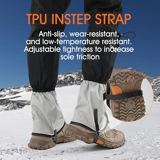 Waterproof Hiking Gaiters, Outdoor Snow Boot Gaiters