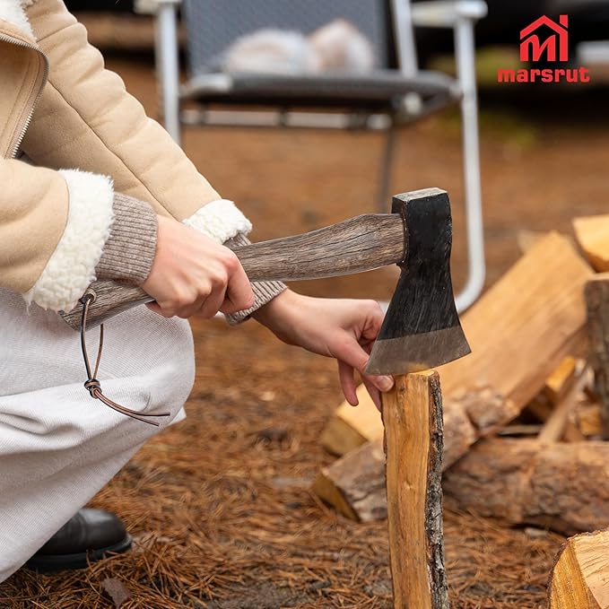 Marsrut 13'' Oak Wood Hatchet Handle Replacement ??Fits Most Camp, Broad, and Single Bit Axes ??Durable Wooden Axe Handle (1.9'' Wide)