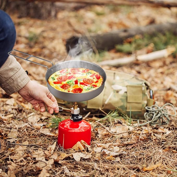 Lixada Ultralight Titanium Frypan Outdoor Camping Hiking Picnic Cooking Frying Pan 750/1000ML with/Without Handle