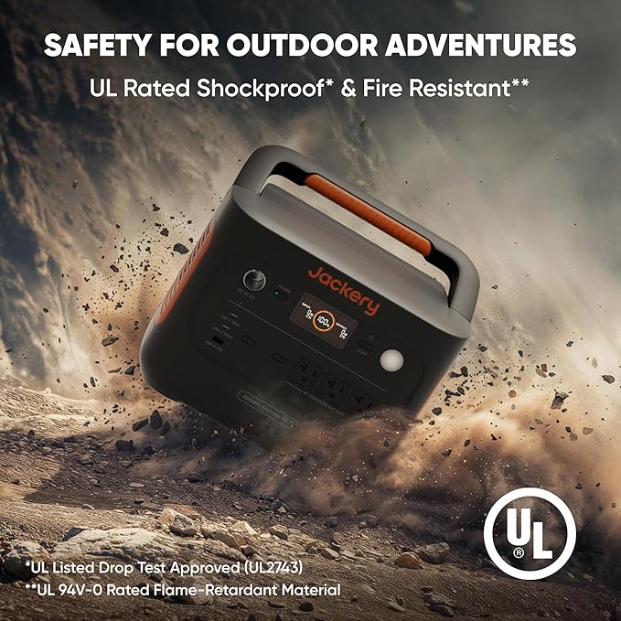 Jackery Explorer 1000 v2 Portable Power Station and Extension Cable,1070Wh LiFePO4 Battery,1500W AC/100W USB-C Output, 1 Hr Fast Charge, Solar Generator for Camping,Emergency (Solar Panel Optional)