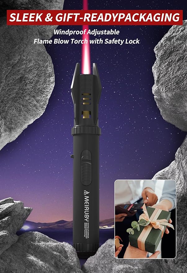 Torch Lighter for Her/Him, Women/Mens Birthdays Gifts, Lightsaber Torch Flame Butane Lighter Gifts for Dad Grandpa Step Dad Papa, Birthday Gift Cool Gadgets for Men 2025
