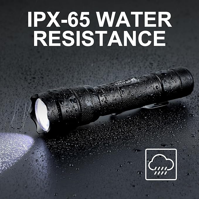 ULTRAFIRE WF-502B LED Tactical Flashlight, 5 Modes 1000 High Lumens Flashlight Torch with Duty Belt Flashlight Holster, UFB26, Bicycle Mount, USB Charger