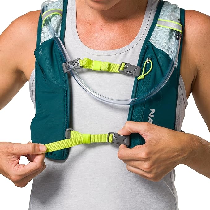 Nathan QuickStart 1.5L Hydration Pack Vest with Bladder or flasks, Storage Pockets, Breathable Moisture-Wicking Fabric, Adjustable Straps for Running, Hiking, Walking, Marathons, Obstacle Races