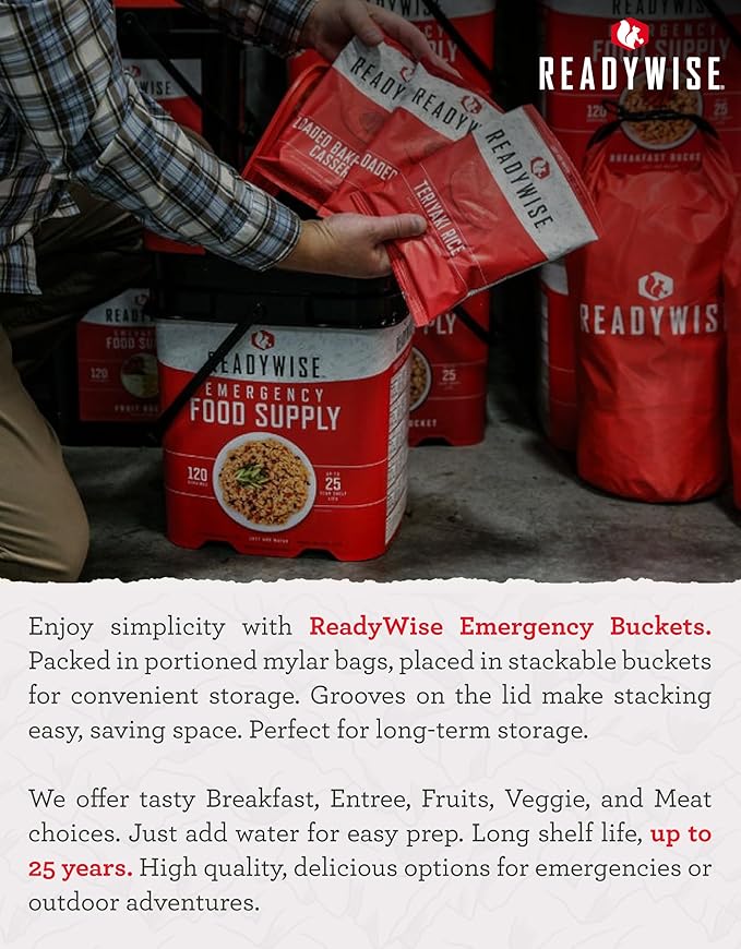 ReadyWise Whey Powdered Milk Alternative - 120 Servings Bucket, Emergency Food Supply, Protein Camping Meals, Survival Kit & Camping Essentials, Bug Out Bag Supplies, up to 25 Year Shelf Stable Life