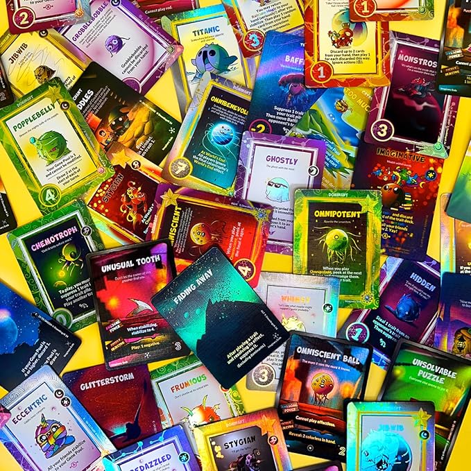 Doomlings Card Game: Imaginary Ends Expansion - Collectible Mystery Holofoils Gold Pack | Strategy Game for Kids, Teens & Adults | 2-6 Players, Ages 7+ (7 Holofoils)