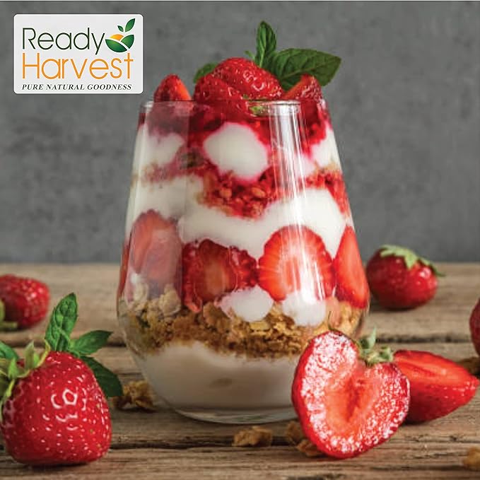 Ready Harvest Freeze Dried Strawberries - Full Can 24 Servings, 9 oz - 100% Natural, Healthy Everyday Snacks Bulk - Premium Quality & Crispy Fresh Taste - Emergency Survival Food Supply - 30-Year Shelf Life