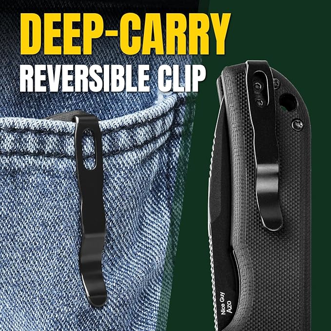 Kizer Nice Guy Pocket Folding Knife, 2.84??D2 Steel Blade knives, G10 Handle Small EDC Knife, Liner Lock Flipper Knives for Men Women, Sharp Camping Hiking Hunting Survival Knives V3011M1