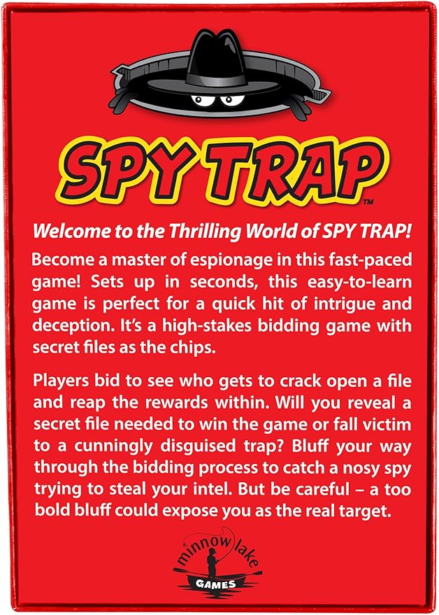 SPY ALLEY Card Game Bundled with Spy Trap Card Game. Family Friendly Strategy Games