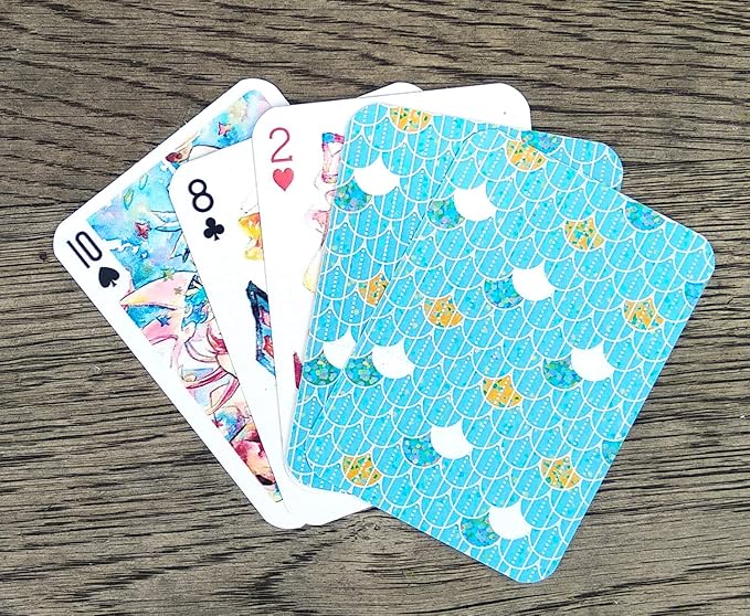 Kawaii Anime Girls Playing Cards (Poker Deck 54 Cards All Different) Cute Watercolor Japan Manga Anime