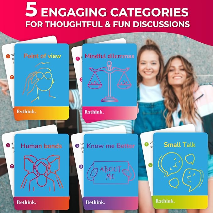 QUOKKA Conversation Cards for Families ??500 Thoughtful Questions in 5 Categories ??Premium Conversation Starter Cards for Family Game Nights, Reunions, and Travel ??Sharing Joy Table Talk Deck