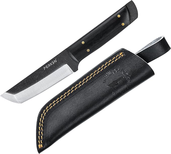 Perkin Handmade Fixed Blade Hunting Knives with Sheath-Full Tang Bushcraft Fixed-Blade Tanto Knives for Outdoor, Camping, Survival Tactical, Fighting, Hiking, Skinning, Hunter-Unisex Adults