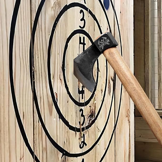 Professional Throwing Axes, 16.1" Throwing Tomahawk Axe with 1065 High Carbon Steel & Wooden Handle, Perfect for Axe Throwing Game for Backyard, Competition and Recreation
