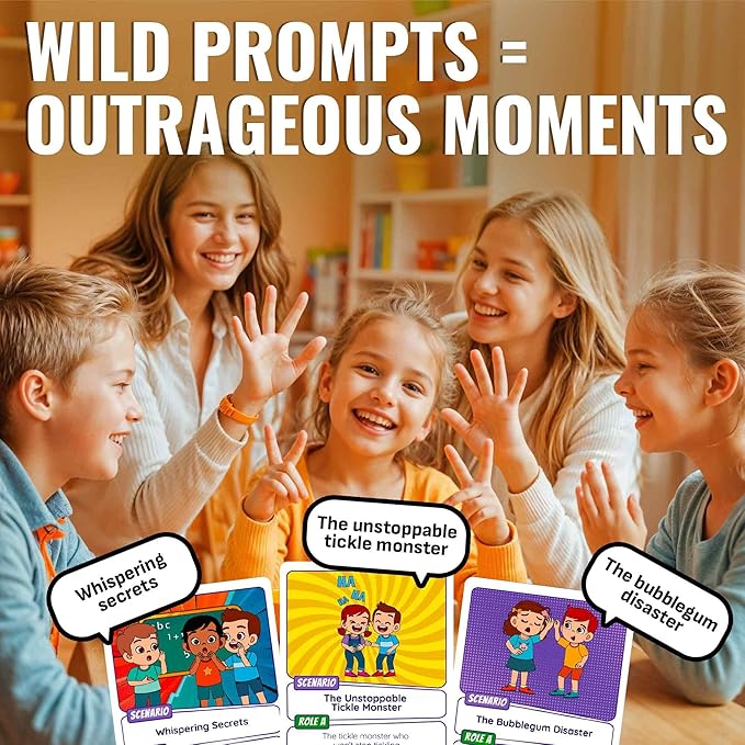 QUOKKA Charades & Guessing Game for Kids & Teens - 120 Hilarious Scenarios & Quirk Cards | Perfect for Family Game Night, Parties, Gifts & Reunions | Ages 8+ | Extended Pack