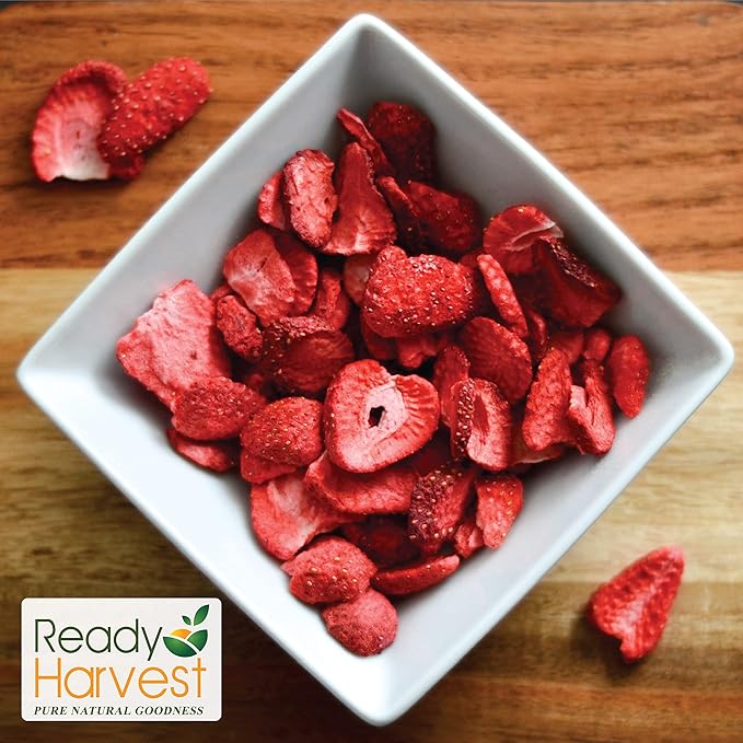 Ready Harvest Freeze Dried Strawberries - Full Can 24 Servings, 9 oz - 100% Natural, Healthy Everyday Snacks Bulk - Premium Quality & Crispy Fresh Taste - Emergency Survival Food Supply - 30-Year Shelf Life