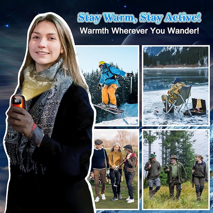 Hand Warmers Rechargeable 2 Pack, Electric Dual-Sided Heating with LED Display & Flashlight, Max 127?? 13Hrs Long Lasting Pocket Heater for Raynauds, Golf, Hunting Essentials, Gifts for Men Women