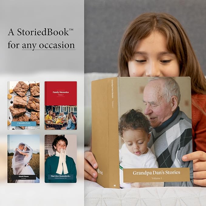 Storied Family Tree Kit, Ancestry & Family History Research with Memory Keepsake Book & Conversation Cards, Genealogy Story Telling Set, 12-Month Subscription to Plus & StoriedBook??Studios