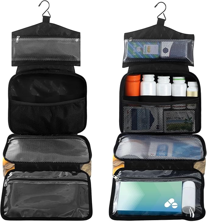 Fustylead Drawing Of Jaguar Animal in Peony Forest Travel Medicine Organizer Bag Home Storage First Aid Kit Large Pill Case with Zipper for Pill Bottle, Vitamins, and Medical Supplies
