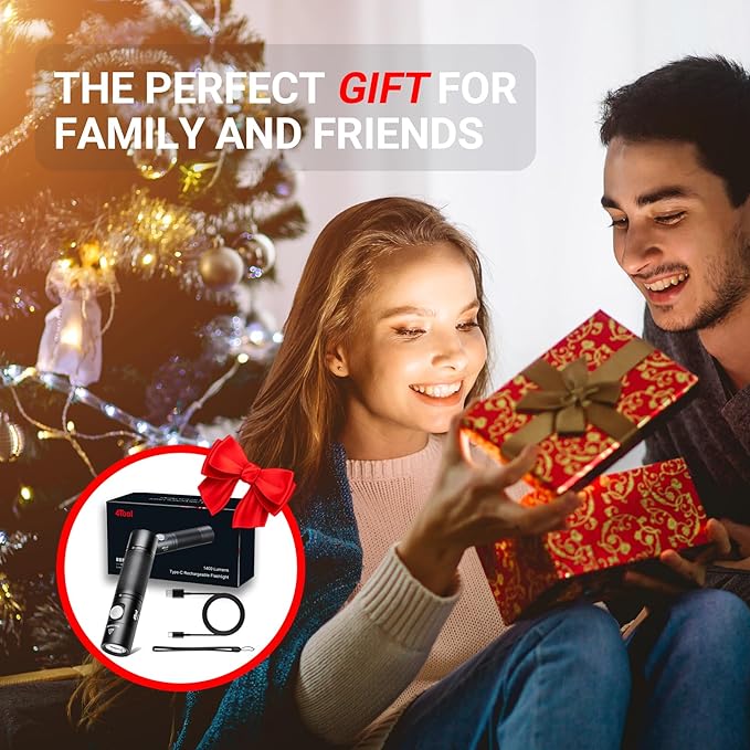 NEXTORCH LED Flashlight 1400 Lumens, Powerful Emergency Rechargeable Mini Compact Bright Flashlight with 4 Modes & Strobe Function for Outdoor and Indoor Use (4Tool ED10)