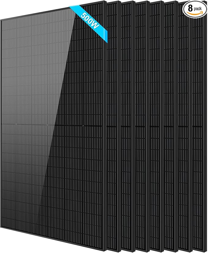 SUNGOLDPOWER 8PCS 500W Solar Panels Monocrystalline UL 61730, Grade A Solar Cell, Waterproof IP68, High Efficiency Solar Panel On/Off Grid Supplies for RV, Tiny House, Marine, Household (Total 4000W)