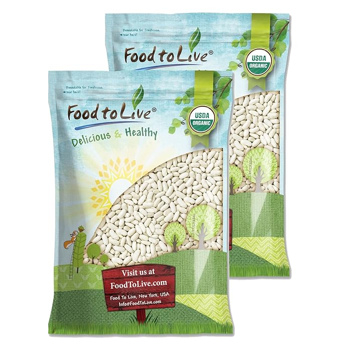 Food to Live Organic Cannellini Beans, 25 Pounds – Non-GMO, Dried White Kidney Beans, Sproutable, Vegan, Kosher, Bulk. Pre-Soak Needed. Rich in Fiber, Protein. Great for Minestrone Soup, Bean Salad.
