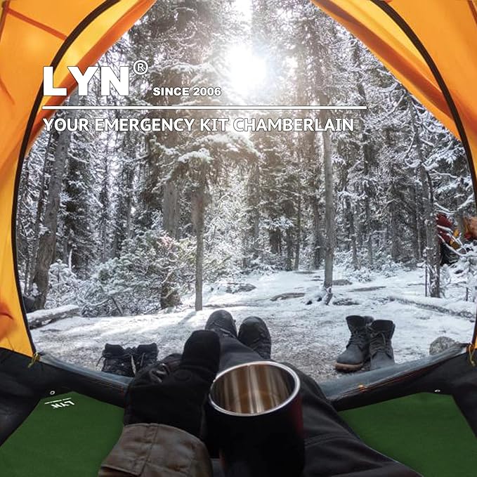 LYN Heavy Duty Emergency Blanket Survival Gear Waterproof Insulated Blanket Emergency Tarp for Camping, Hiking, Bushcraft