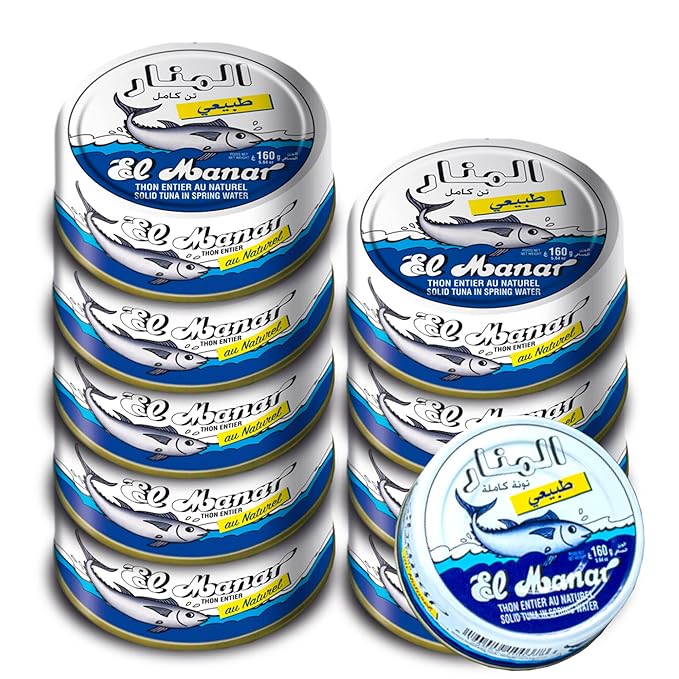 El Manar Solid Light Tuna in Water - 5.6 oz Pack of 3 - Canned Tuna Fish in Spring Water ??Wild Caught Fresh Tuna - Non-GMO - Gluten Free Tuna