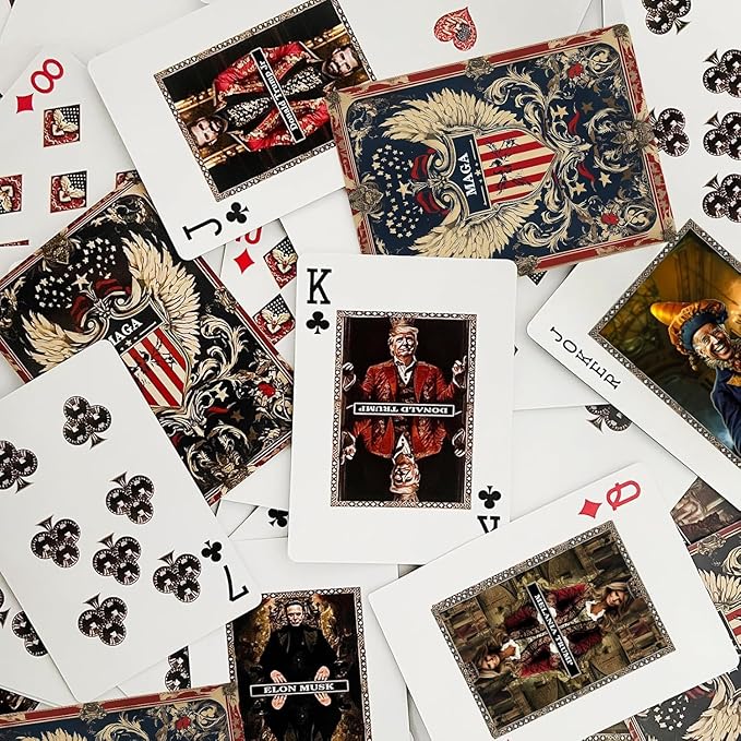 VZONE Trump Playing Cards—MAGA Poker Deck, Standard Waterproof and Anti-Peek Trump Family Playing Card Set—The Perfect Trump Gift (Contemporary, Brown)