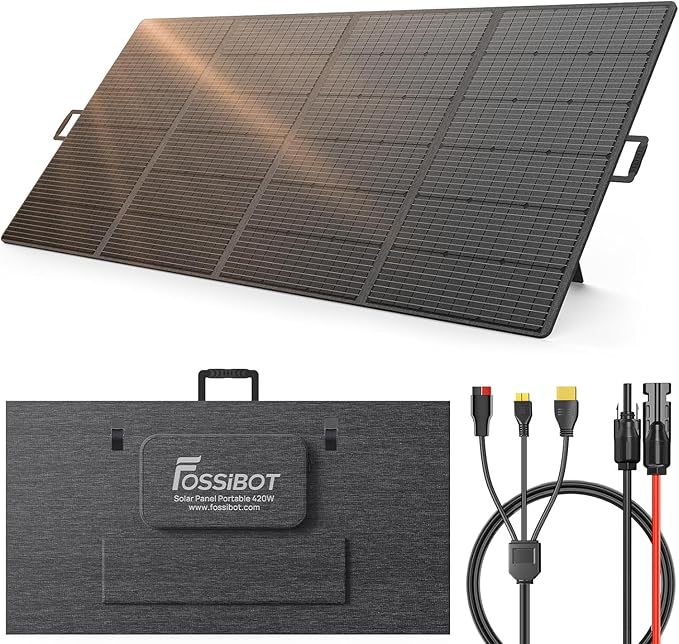 FOSSiBOT Solar Generator F3600 Pro with 2x420W Solar Panel, upgraded 3840Wh Portable Power Station,LiFePO4 Battery Solar Generator,1.8H Fast Charging 5x120V AC for Home, Camping, RV, Emergencies