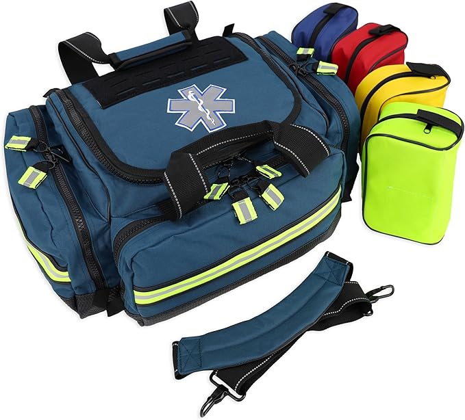 Lightning X Modular Large EMT Medic First Responder EMS Trauma Jump Bag w/Embroidered Name - Blue