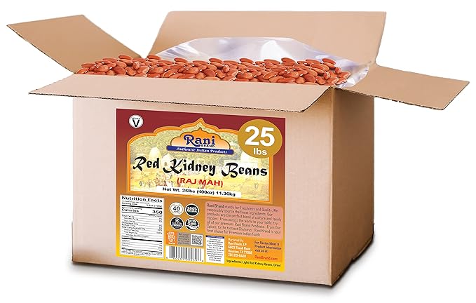 Rani Red Kidney Beans, Light 400oz (25lbs) 11.36kg Bulk Box ~ All Natural | Vegan | Gluten Friendly | NON-GMO | Kosher | Raj Mah