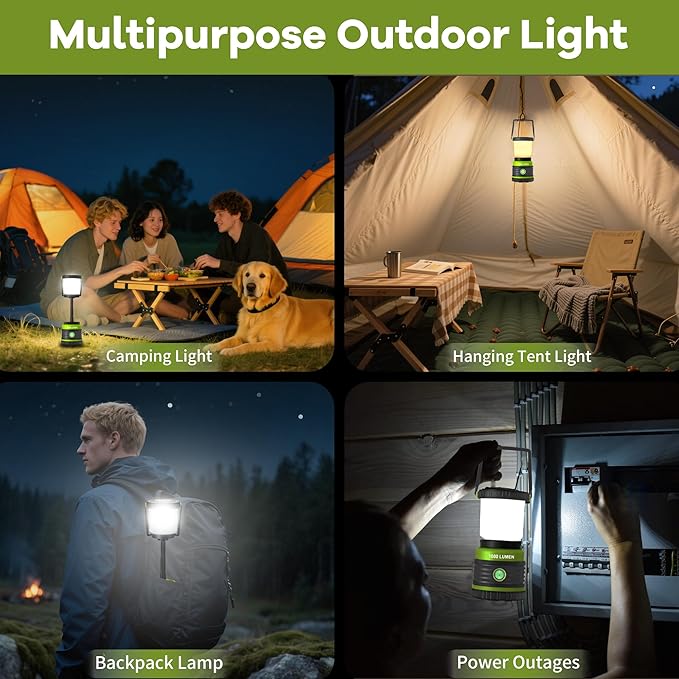 LED Camping Lantern Rechargeable Telescopic Camping Light,1800LM, 4400mAh IPX5 Waterproof Dimmable Tent Light, 4 Light Modes, Portable Flashlight for Power Outages, Emergency, Hurricane, Hiking