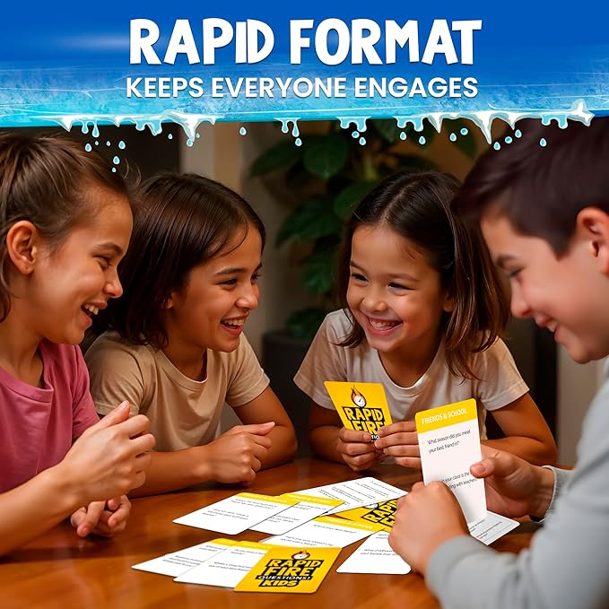 QUOKKA Conversation Cards Game - Kids Premium Version - Break The Ice Game for Kids and Families - Icebreaker Cards with 500+ Questions - Family Game for Children 8-12 - Family Game Night
