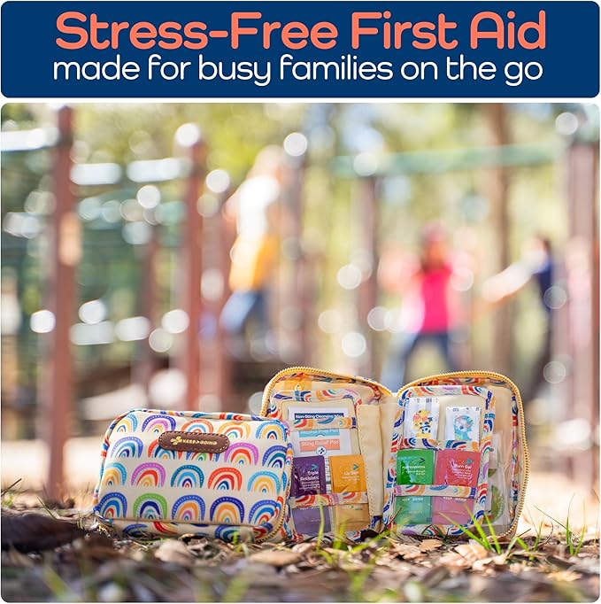 KeepGoing Travel First Aid Kit for Kids ??130 Pc. for Car, Home, Purse, Diaper Bag & Backpack with Latex-Free Bandages - Mini First Aid Kit Travel Size TSA-Approved
