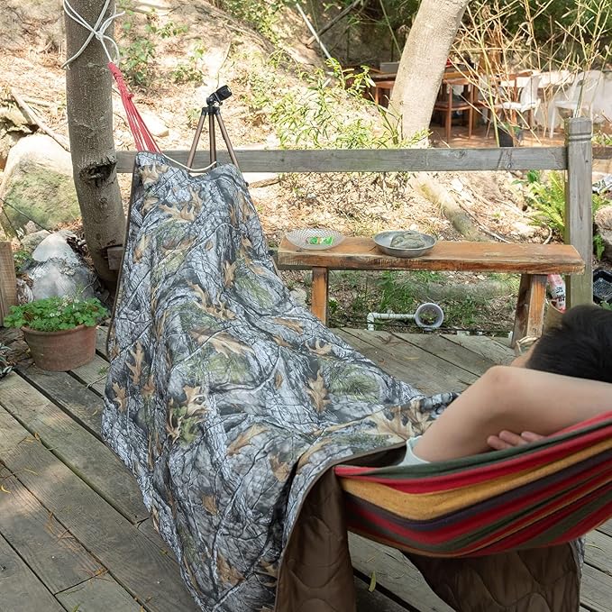 Poncho Liner Military Outdoor Camping Blanket for Travel, Beach, Grass, Picnic, Car Emergency, Outdoor, Survival
