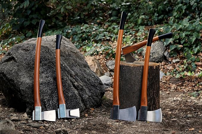 1844 Helko Werk Germany Axe Collection - 5 Vario Axes Set - Heavy Log Splitter, Heavy Universal, Mid Size-Universal, Splitting Axe, Universal Hatchet