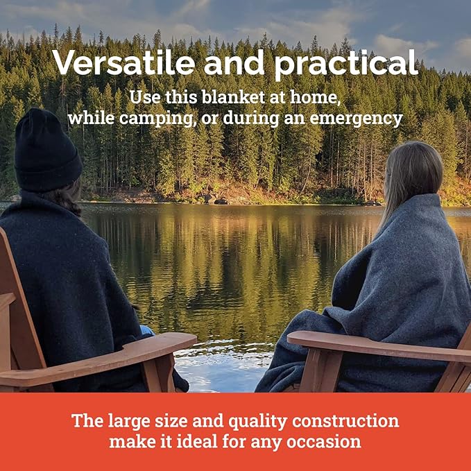 EPG Extra Large Wool Blanket with Zippered Bag | Warm, Comfortable, Stylish, Military | XL Queen/King - 72 x 92 in, 80% Wool, 5.35 lbs | Camping, Outdoor, Bedding, Emergency, Survival, Cabin, RV
