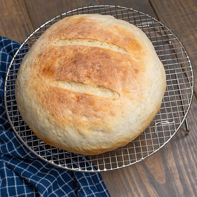 HARFINGTON Round Cooking Rack 17.7-inch Stainless Steel Cross Wire Barbecue Grill Net with 20mm Legs for Cooking Baking Steaming BBQ