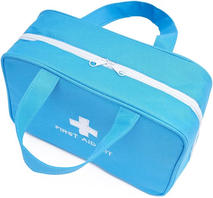 Compact Empty First Aid Kit Bag Emergency Trauma Medical Pouch Travel Medicine Organizer Bag for Home, Camping, Traveling, Car (Blue)
