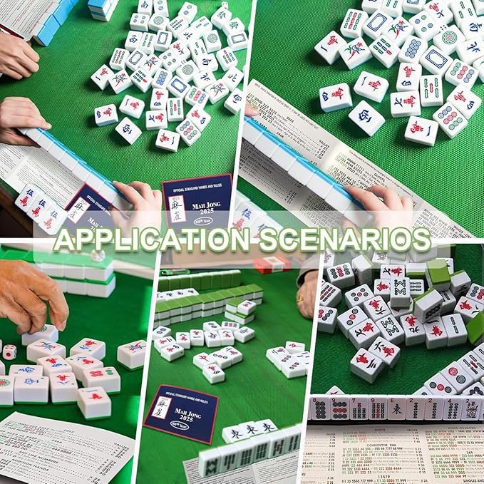 4Pcs mah-Jong 2025 Cards,Large Size, 4 Pieces for Group Play