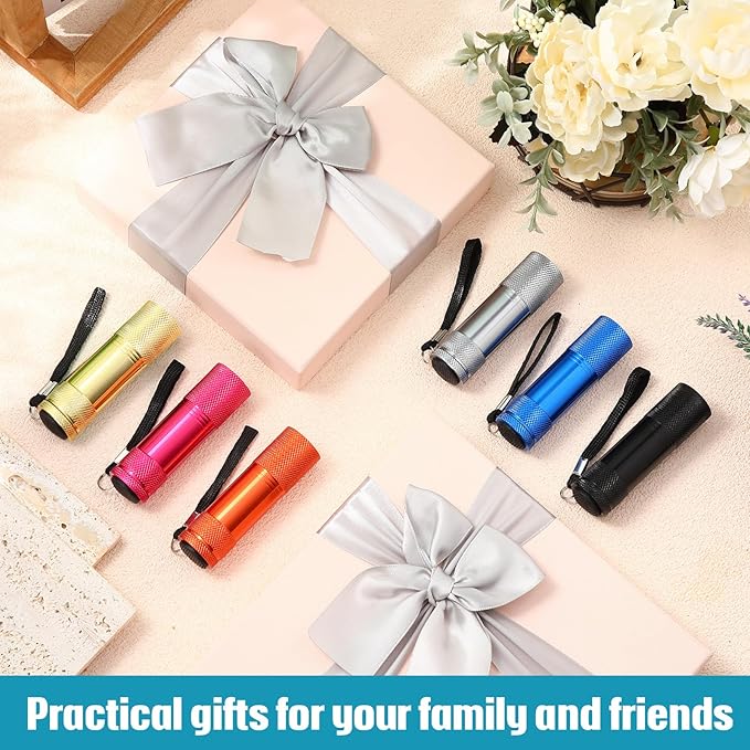 VIHOSE 20 Pcs Mini Flashlights Bulk, Bright Aluminum Handheld Flash Light with Lanyard Small LED Flashlights for Night Reading Emergency Hurricane Camping Hiking, Batteries Not Included(Novel)