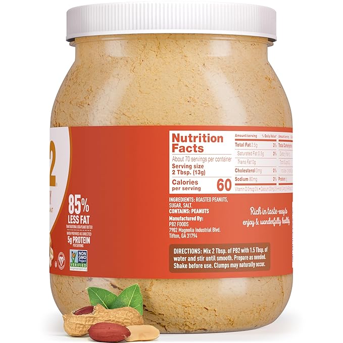 PB2 Crunchy Powdered Peanut Butter - Peanut Butter Powder with Small Crunchy Peanut Pieces