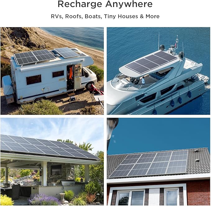 N-Type 16BB 400W Bifacial Solar Panel, 2Pcs 200 Watt Solar Panel 12V, 25% High Efficiency Monocrystalline PV Module,for RV Van Trailer Camper Marine Rooftop Home Off Grid (200w 2-Pack Silver)