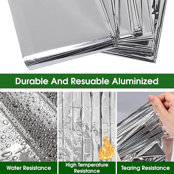 CXYARY 30 Pack Emergency Mylar Thermal Blanket, 84” x 52” Space Blankets, Emergency Thermal Blanket Space Rescue Survival Gear Camping for Outdoors, Hiking, Camping Survival