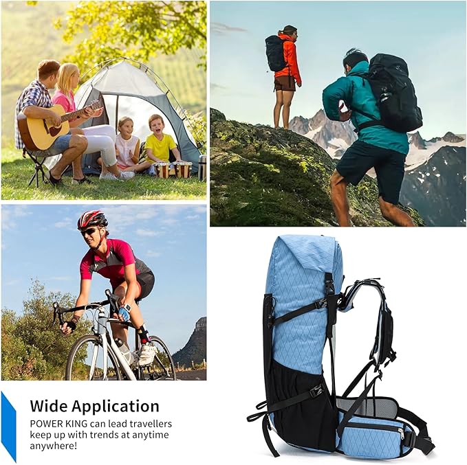 Hiking Backpack,40L to 50L Extra Large Capacity Hiking Bag,Internal Frame Camping Backpack,Upgraded X-PAC Lightweight Sport Daypack Travel Backpack Fit For Mountain Climbing Camping(Blue)
