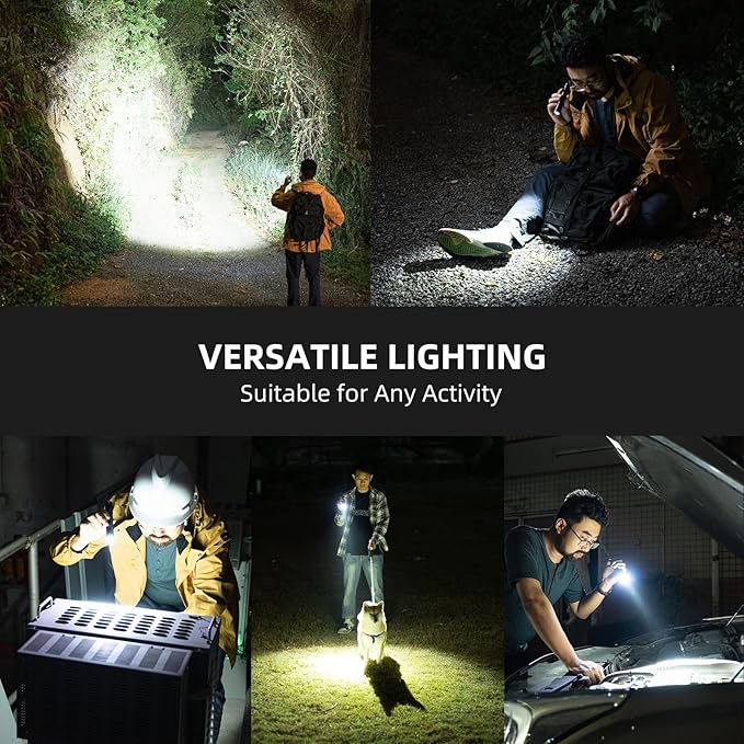 WUBEN L50 Tactical Flashlight, 1200 High Lumens Flashlight Rechargeable, LED Flash Light IP68 Waterproof with 5 Mode, EDC Handheld Flashlight for Home Camping Emergencies, Tool Gifts for Men
