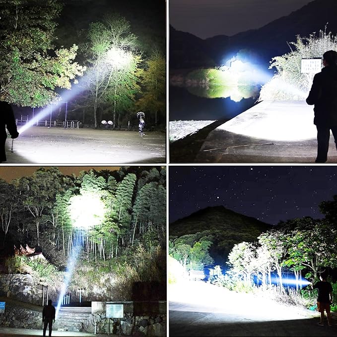 LBE Rechargeable Brightest LED Flashlight, 90,000 High Lumens Super Bright Powerful Flashlight with 5 Modes, IPX7 Waterproof Handheld Large Flash Light for Emergencies Camping