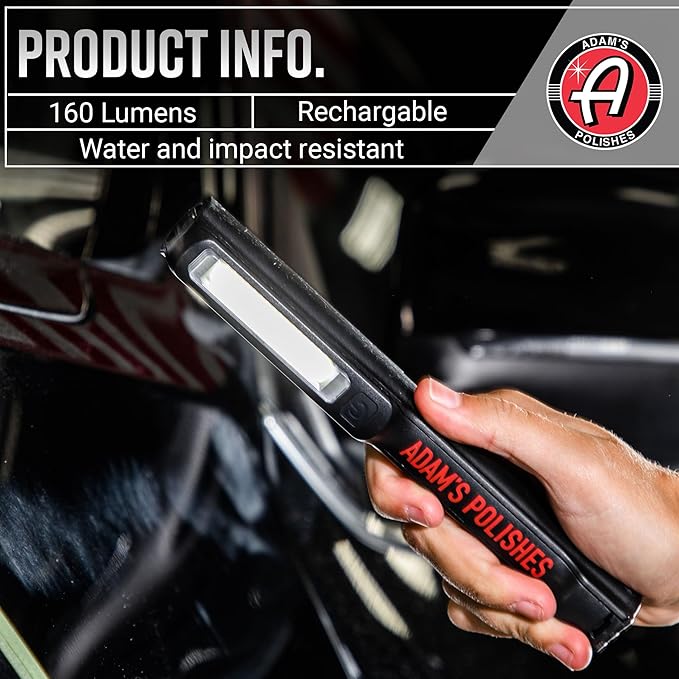 Adam's Polishes Swirl Finder Flashlight - Ultra Bright 170 Lumen Mini Light - Easily Spot Imperfections and Swirls in Your Paint When Polishing and Correcting Your Vehicles Finish