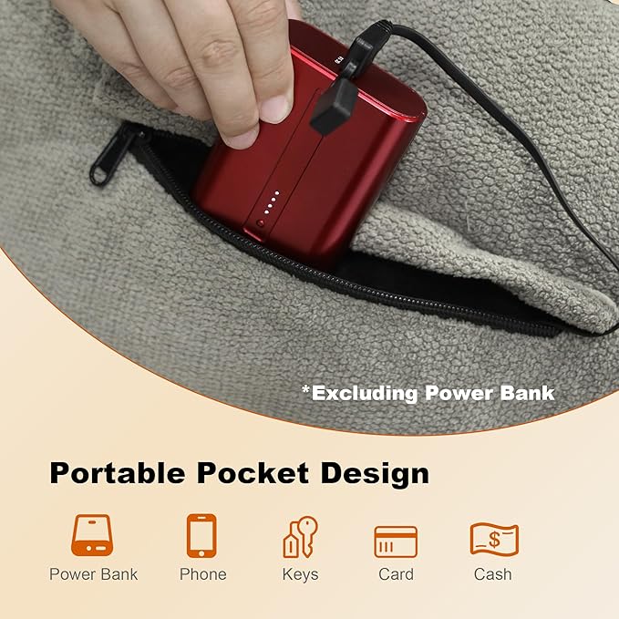 MDSTOP Heated Hand Warmer Pouch, Hand Warmers Rechargeable, Portable Electric Heated Hand Muff, Heated Gloves for Women, Men, Kids, Hunting,Fishing,Camping,Golf & Xmas Gifts(No-Battery)